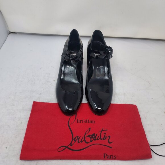 CHRISTIAN LOUBOUTIN Miss Jane Patent Black Buckle Pump Shoe - Picture 6 of 12